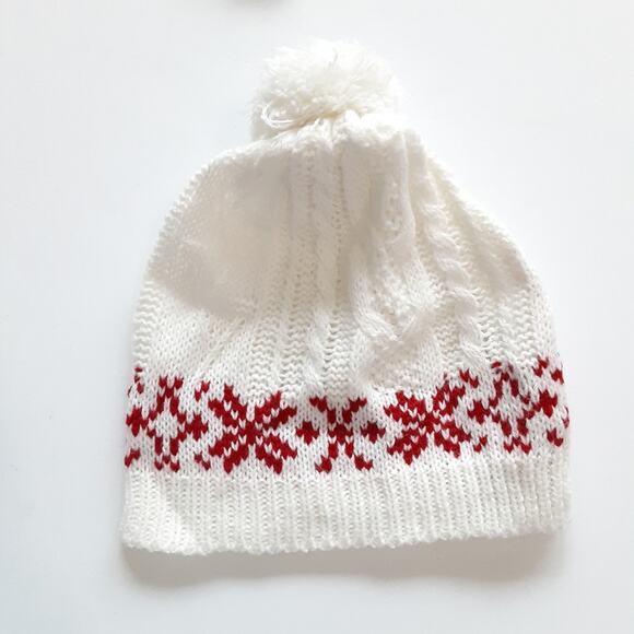 Girls 3T Reindeer Intarsia Cable Knit Sweater Dress with Beanie Hat Christmas - Picture 3 of 13